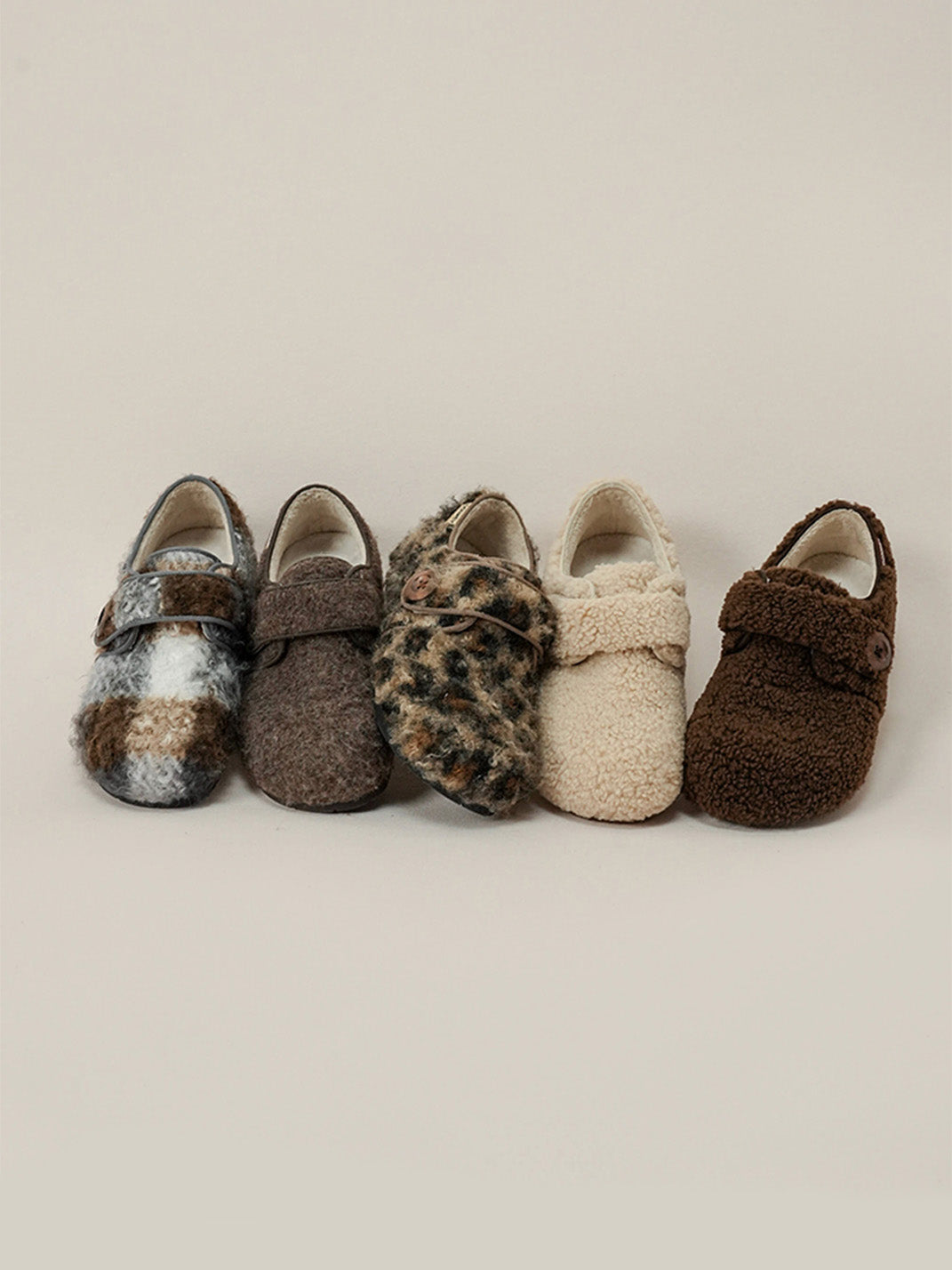 Leopard Faux-Fur Velcro Slip-On Shoes