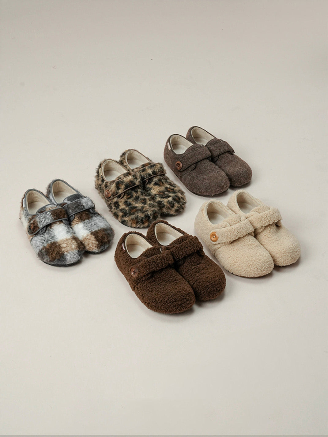 Leopard Faux-Fur Velcro Slip-On Shoes