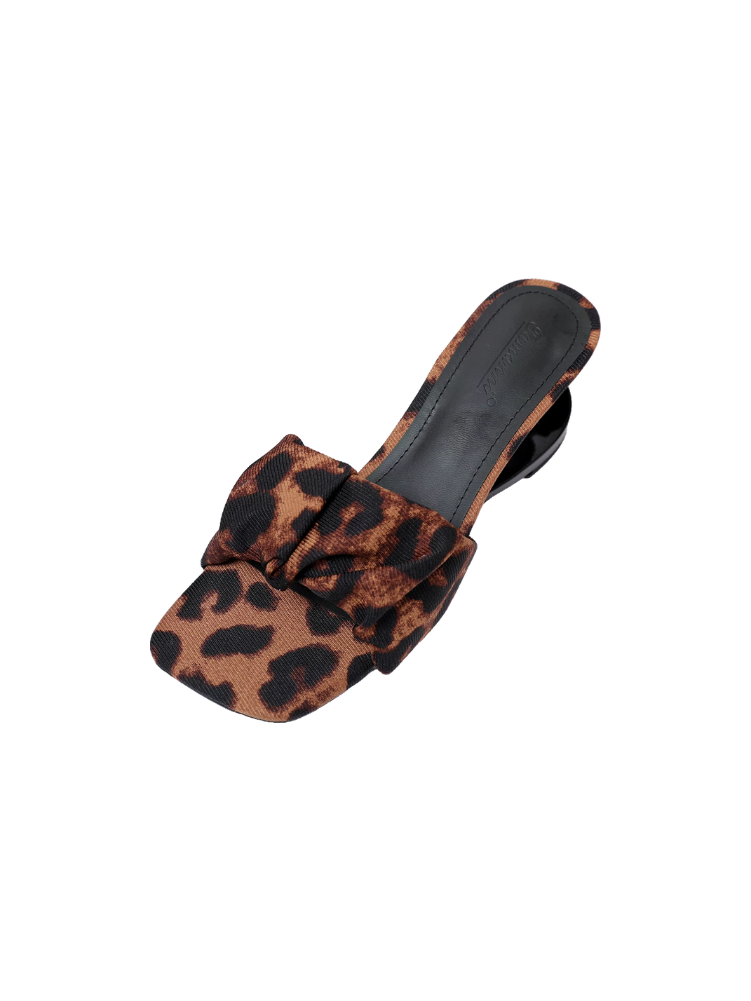 Leopard Square-Toe Sculpted-Heel Sandals