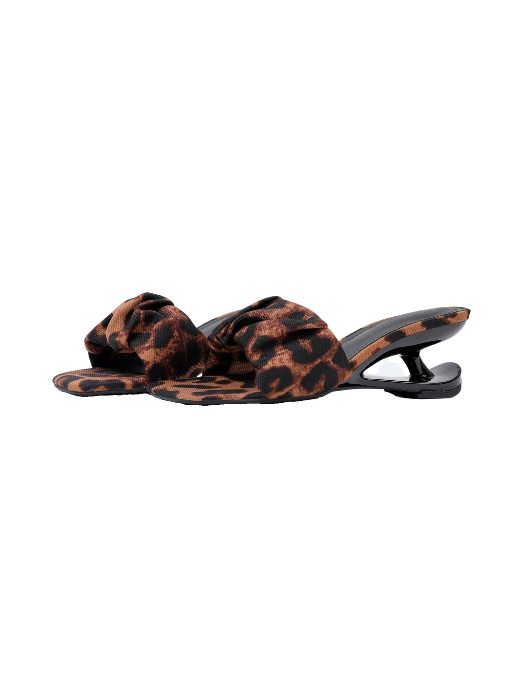 Leopard Square-Toe Sculpted-Heel Sandals