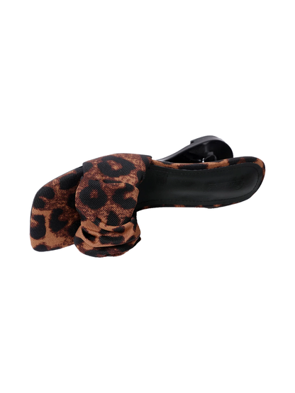 Leopard Square-Toe Sculpted-Heel Sandals