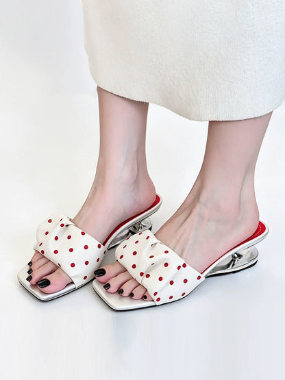 Leopard Square-Toe Sculpted-Heel Sandals