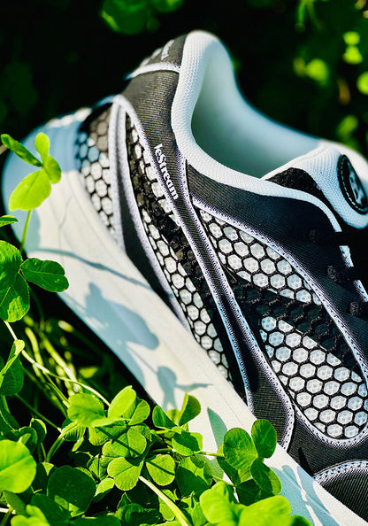 Black Mesh-Panel Platform Derby Sneakers