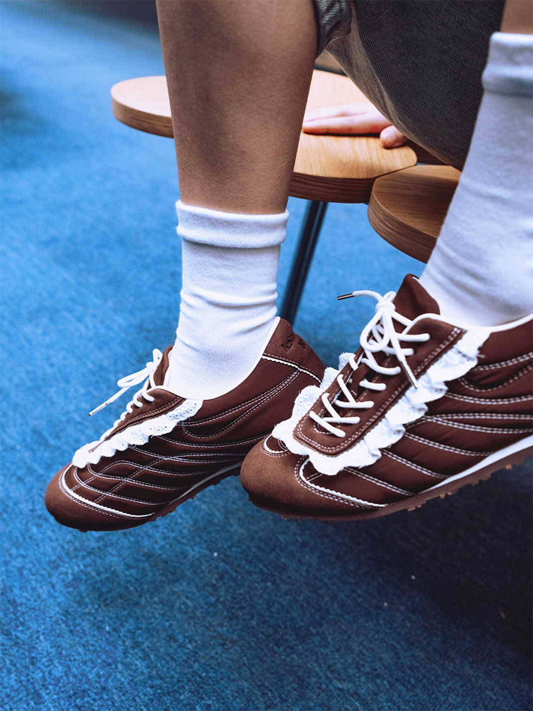 Brown Quilted Low-Profile Trainer Sneakers
