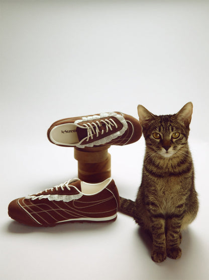 Brown Quilted Low-Profile Trainer Sneakers