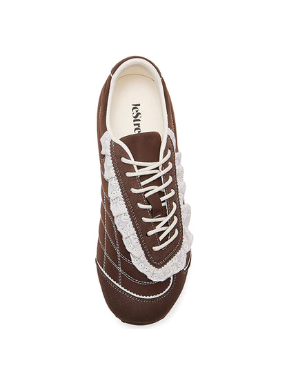 Brown Quilted Low-Profile Trainer Sneakers