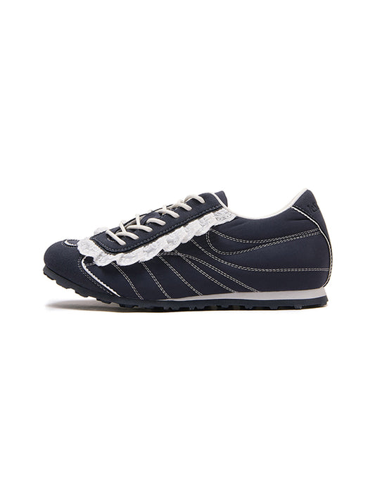 Navy Contrast-Stitch Low-Profile Trainers