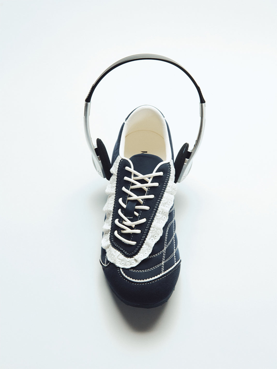 Navy Contrast-Stitch Low-Profile Trainers