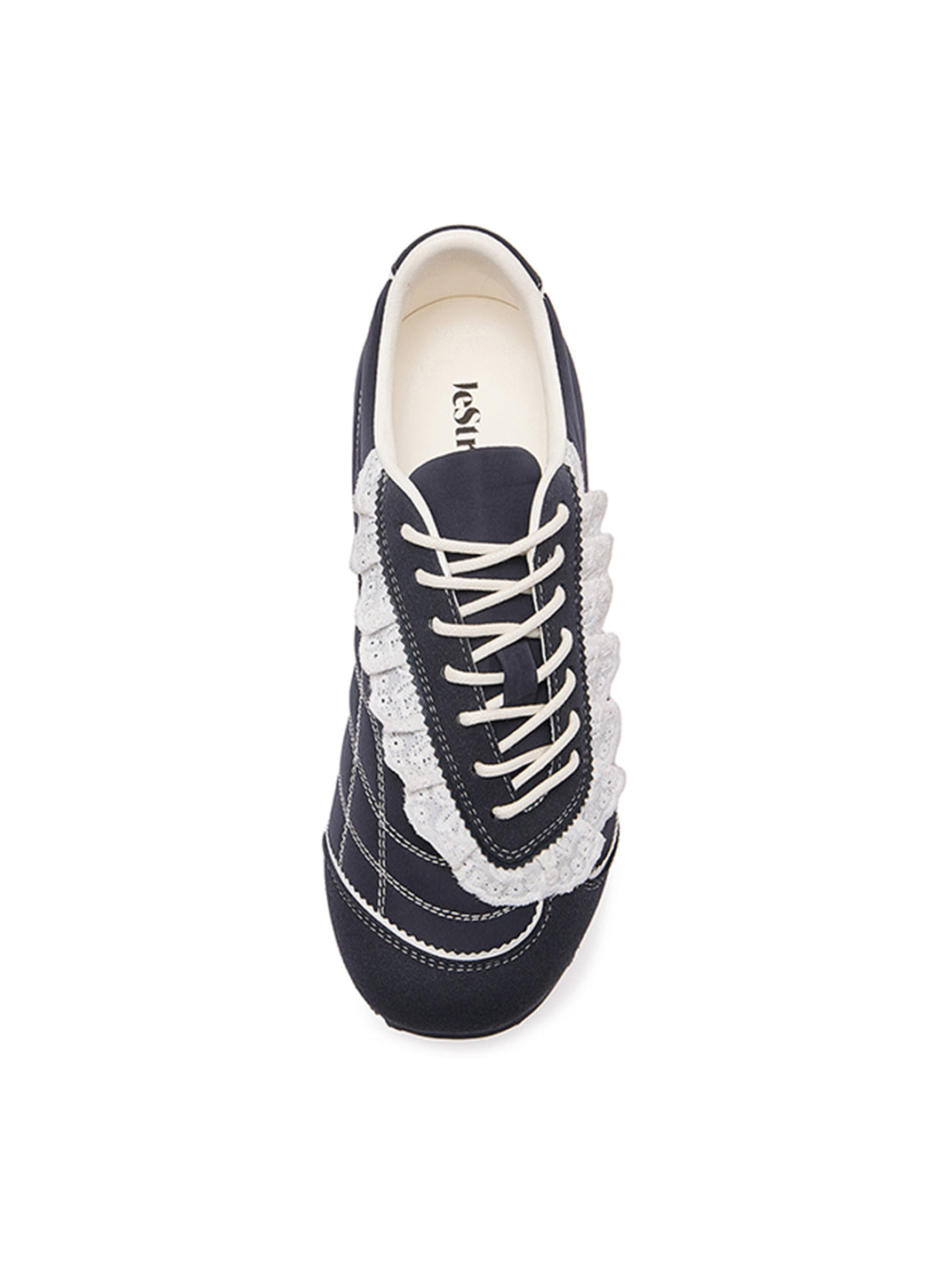 Navy Contrast-Stitch Low-Profile Trainers