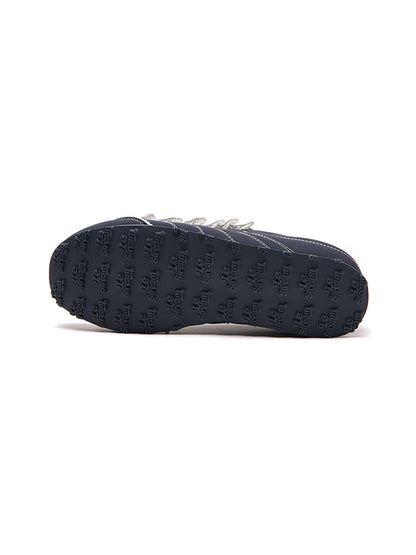 Navy Contrast-Stitch Low-Profile Trainers