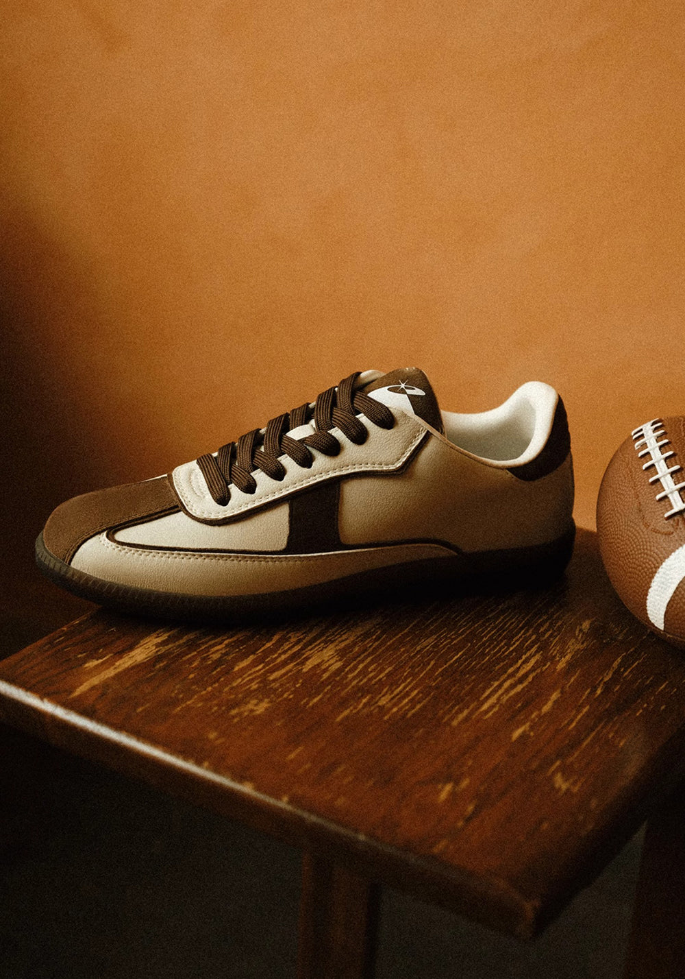 Brown Suede-Panel Gum-Sole Trainers
