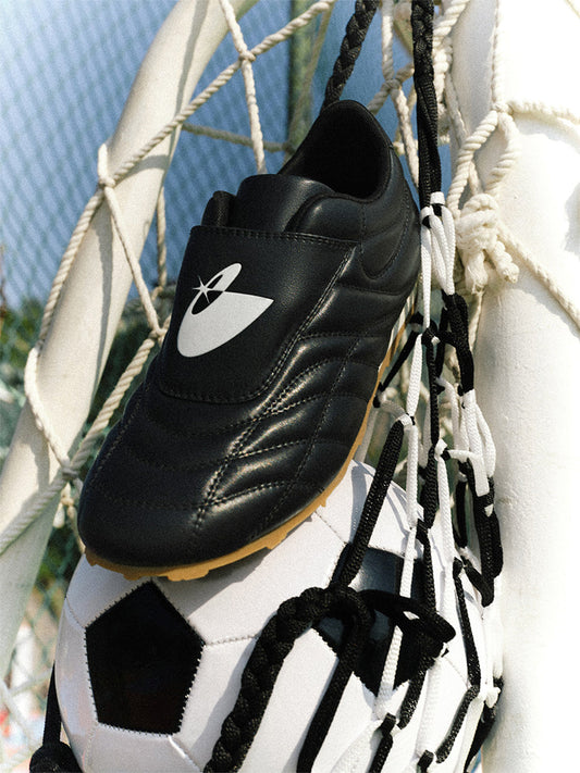 Quilted Leather Soccer Trainer Sneakers