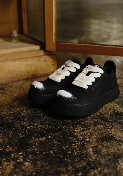 Spray-Finish Leather Platform Derby Shoes