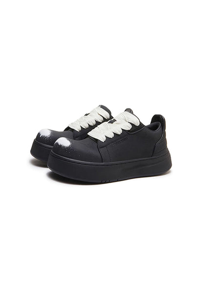 Spray-Finish Leather Platform Derby Shoes