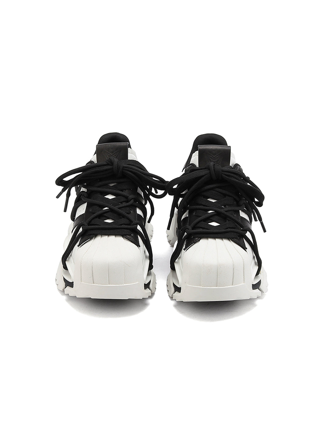 Strapped Monochrome Sculpted-Sole Sneakers