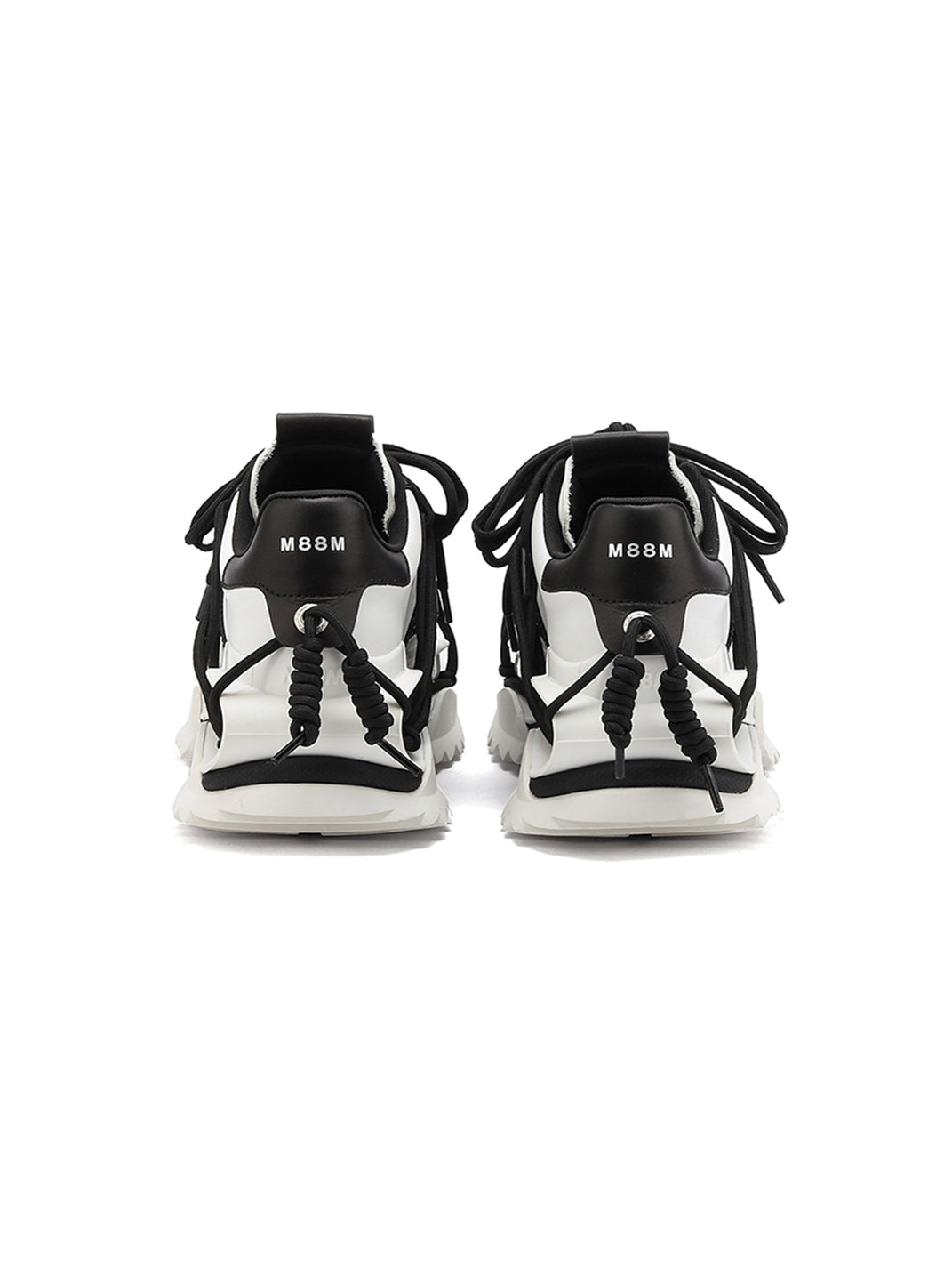 Strapped Monochrome Sculpted-Sole Sneakers
