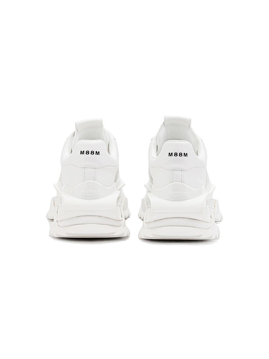 White Cutout-Sole Platform Sneakers