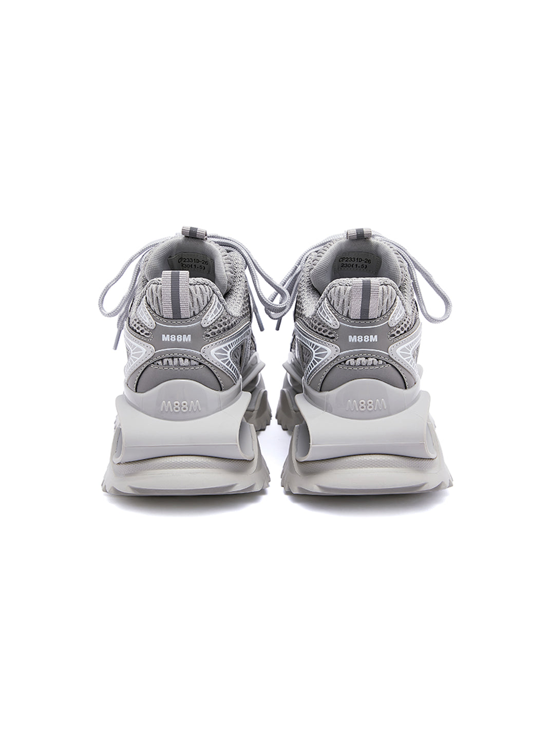 Silver Mesh Sculpted-Sole Runner Sneakers
