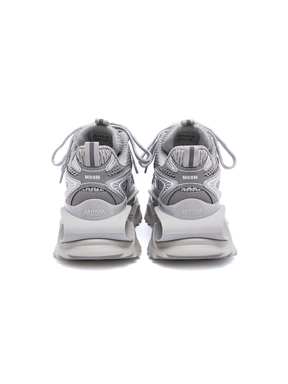 Silver Mesh Sculpted-Sole Runner Sneakers