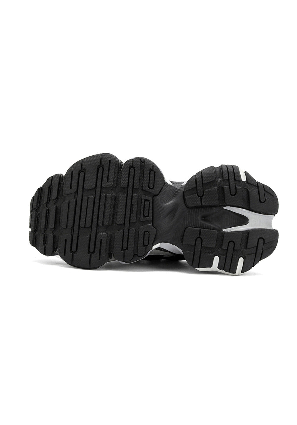 Black-Silver Air-Cushioned Runner Sneakers