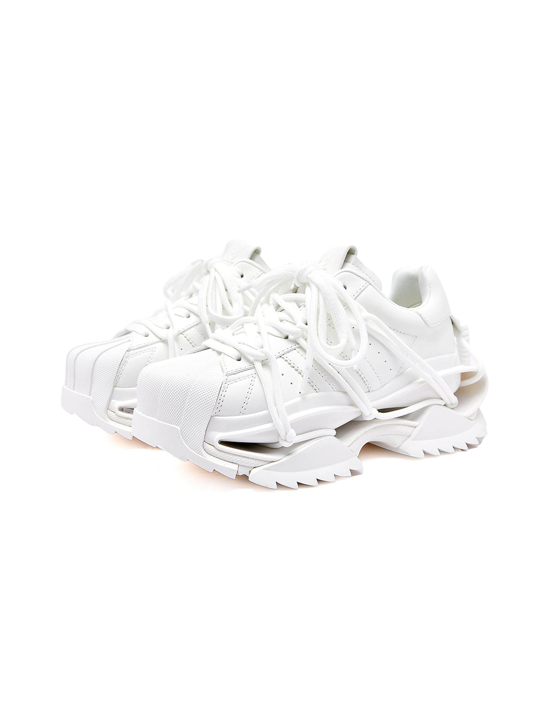 White Strapped Futuristic Runner Sneakers