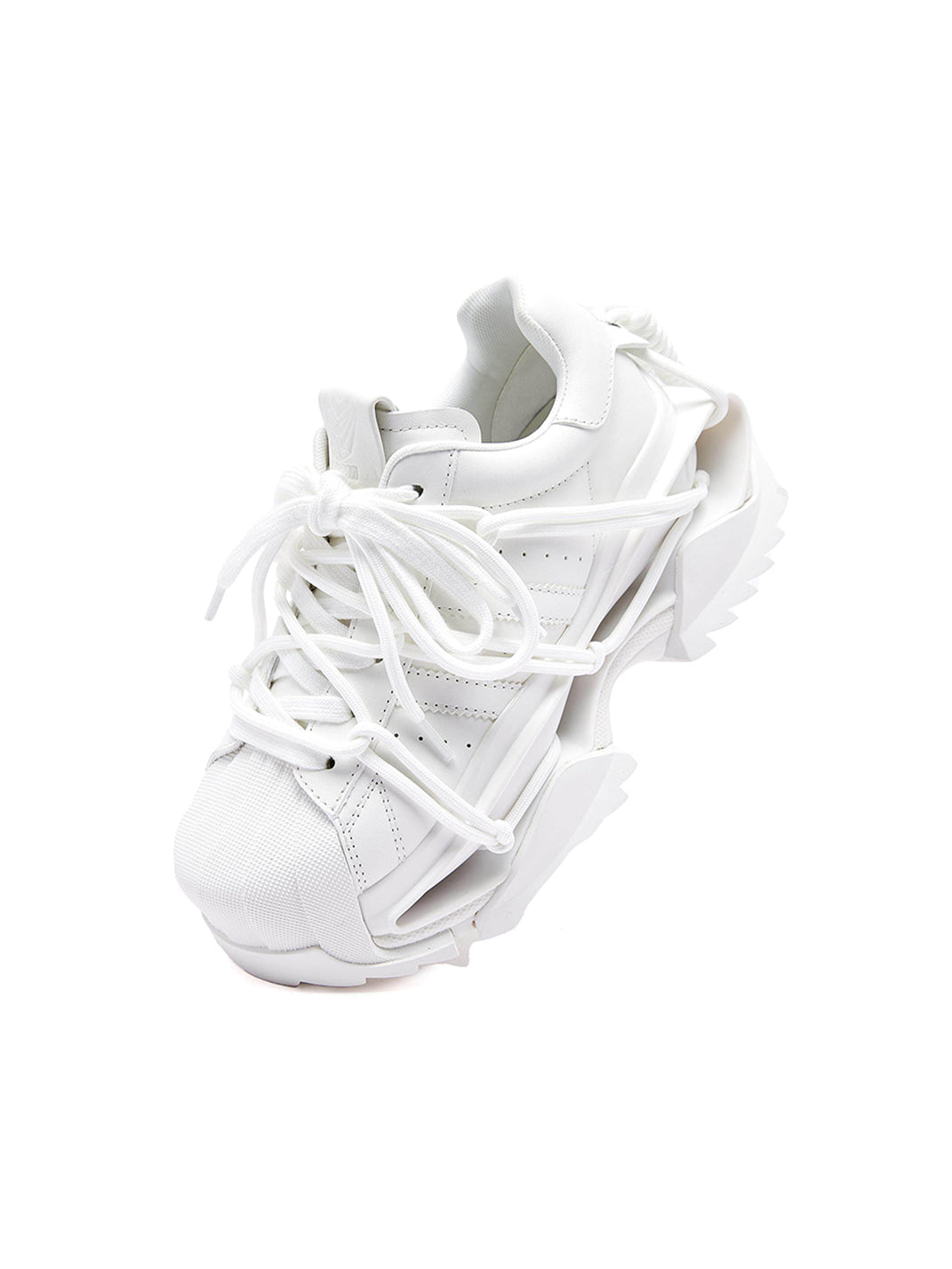 White Strapped Futuristic Runner Sneakers