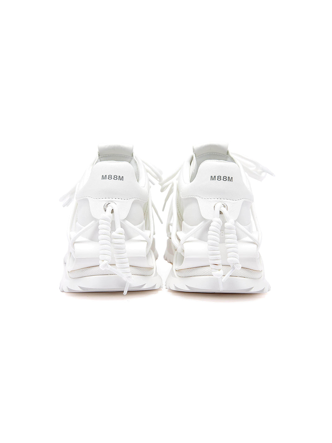 White Strapped Futuristic Runner Sneakers