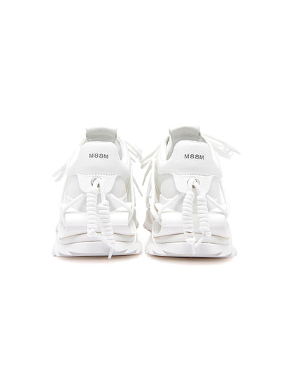 White Strapped Futuristic Runner Sneakers