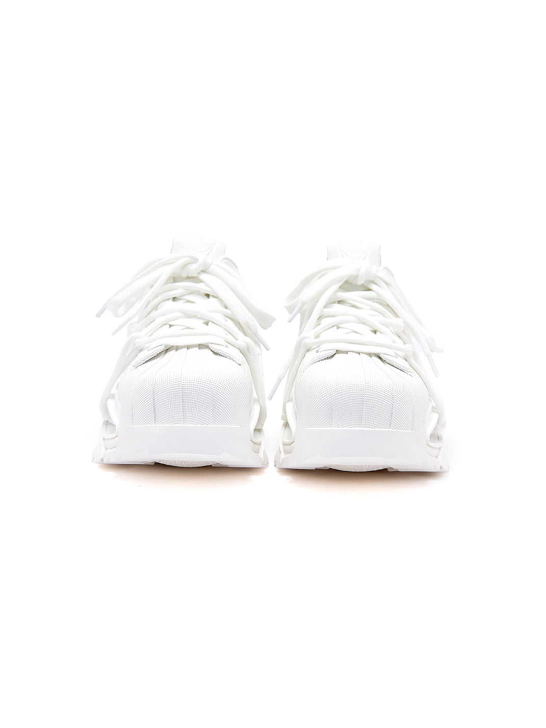 White Strapped Futuristic Runner Sneakers