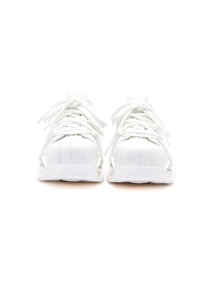 White Strapped Futuristic Runner Sneakers