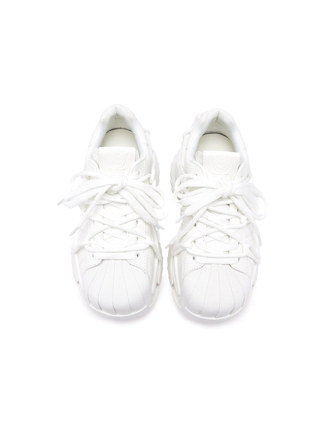 White Strapped Futuristic Runner Sneakers