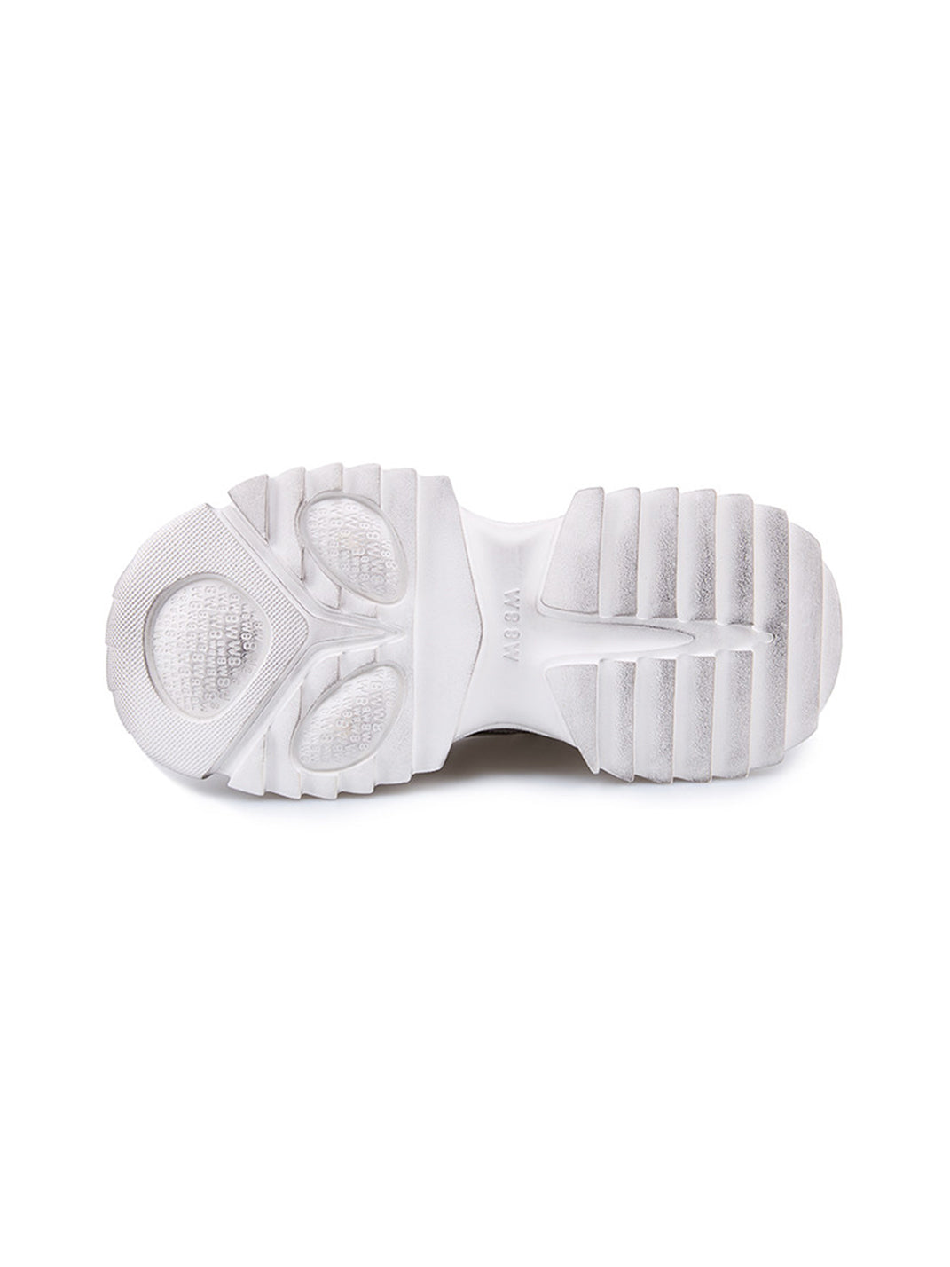 Distressed Silver Sculpted-Sole Dad Sneakers