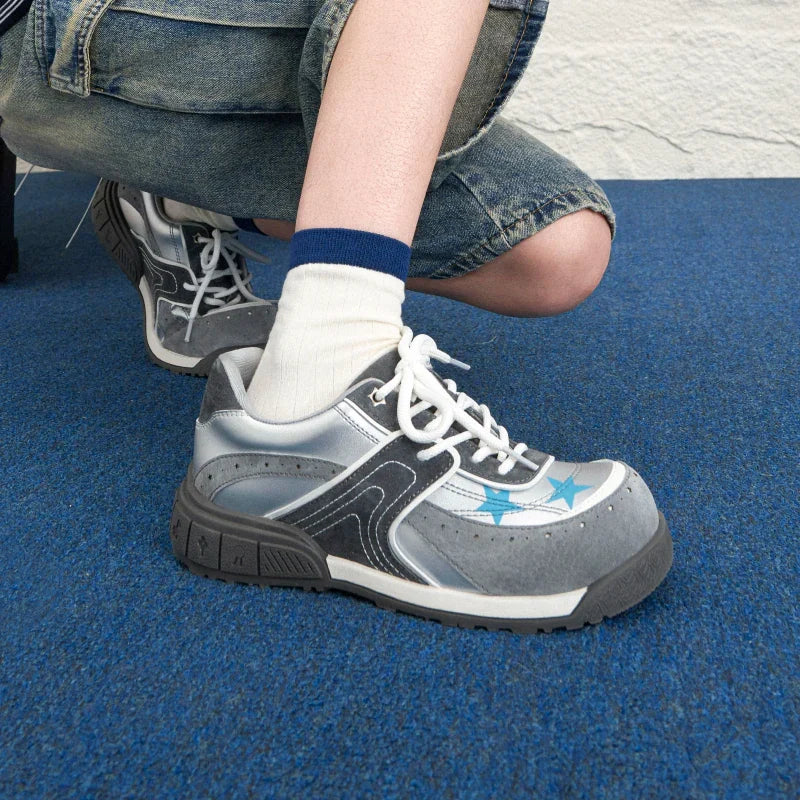 Star-Panel Platform Sneakers