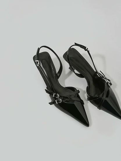 Buckle Slingback Heels