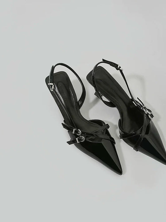 Buckle Slingback Heels