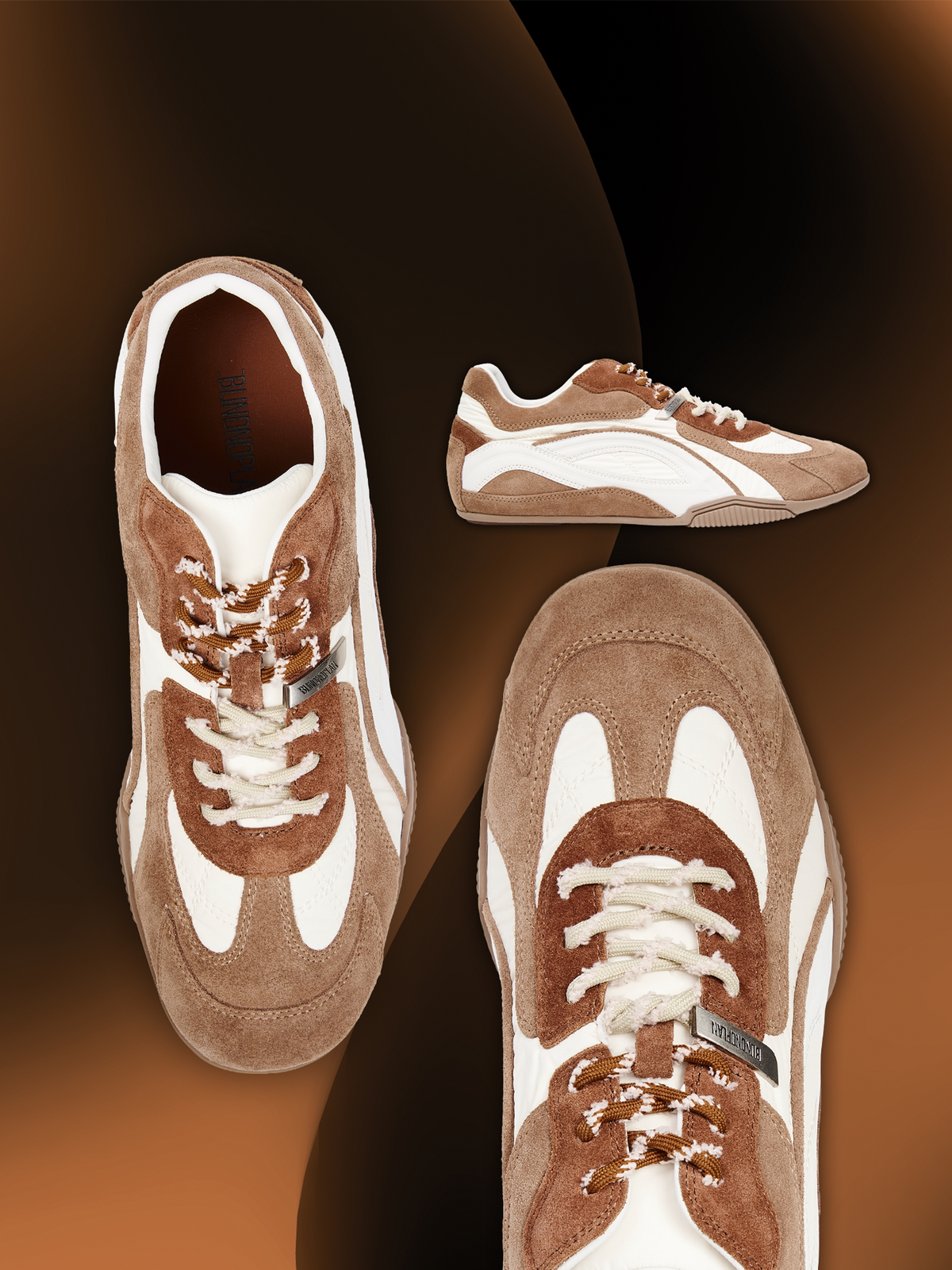 Contrast-Panel Low-Profile Racing Sneakers