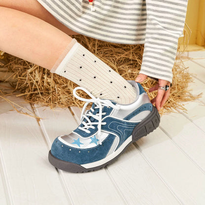 Star-Panel Platform Sneakers