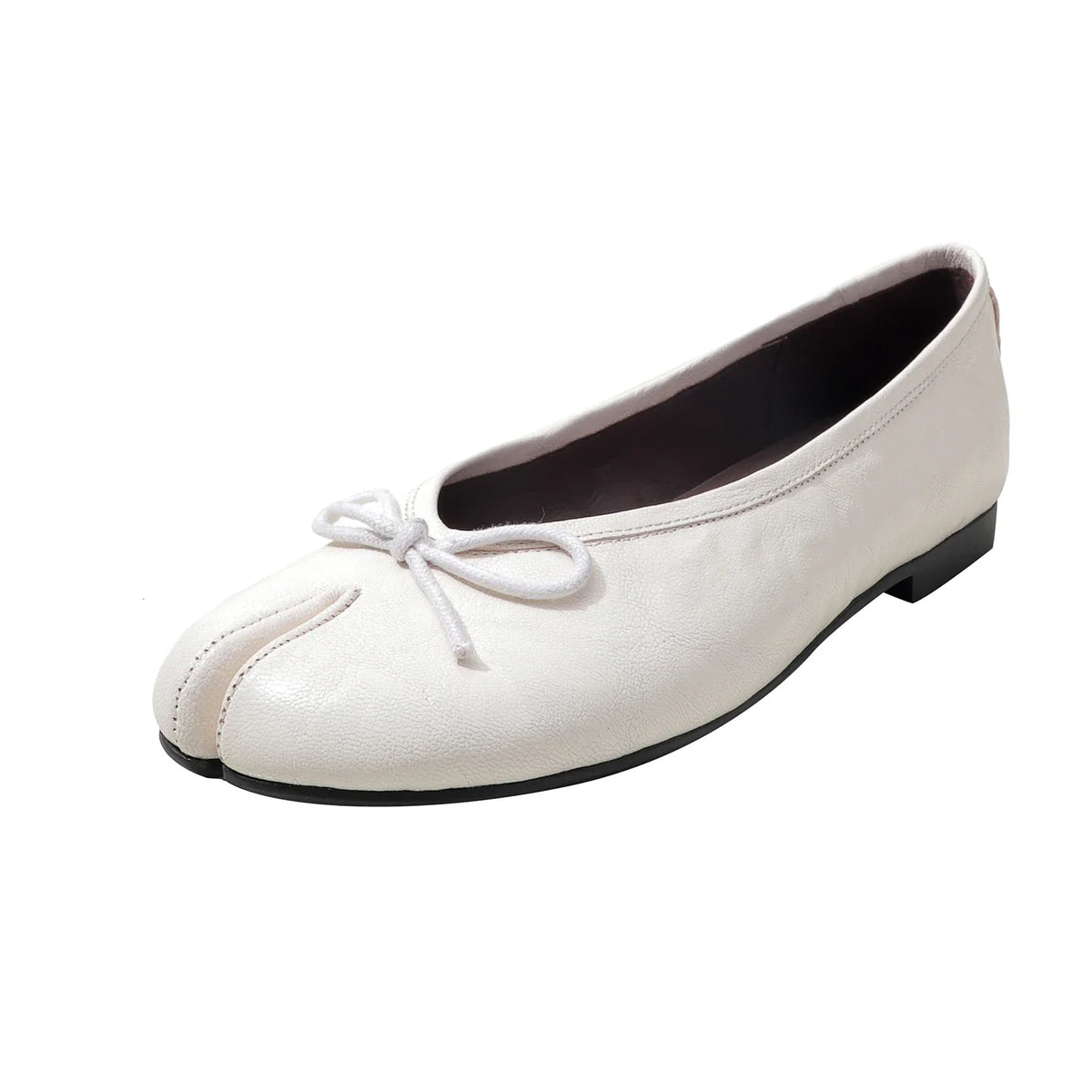 Split-Toe Leather Ballet Flats