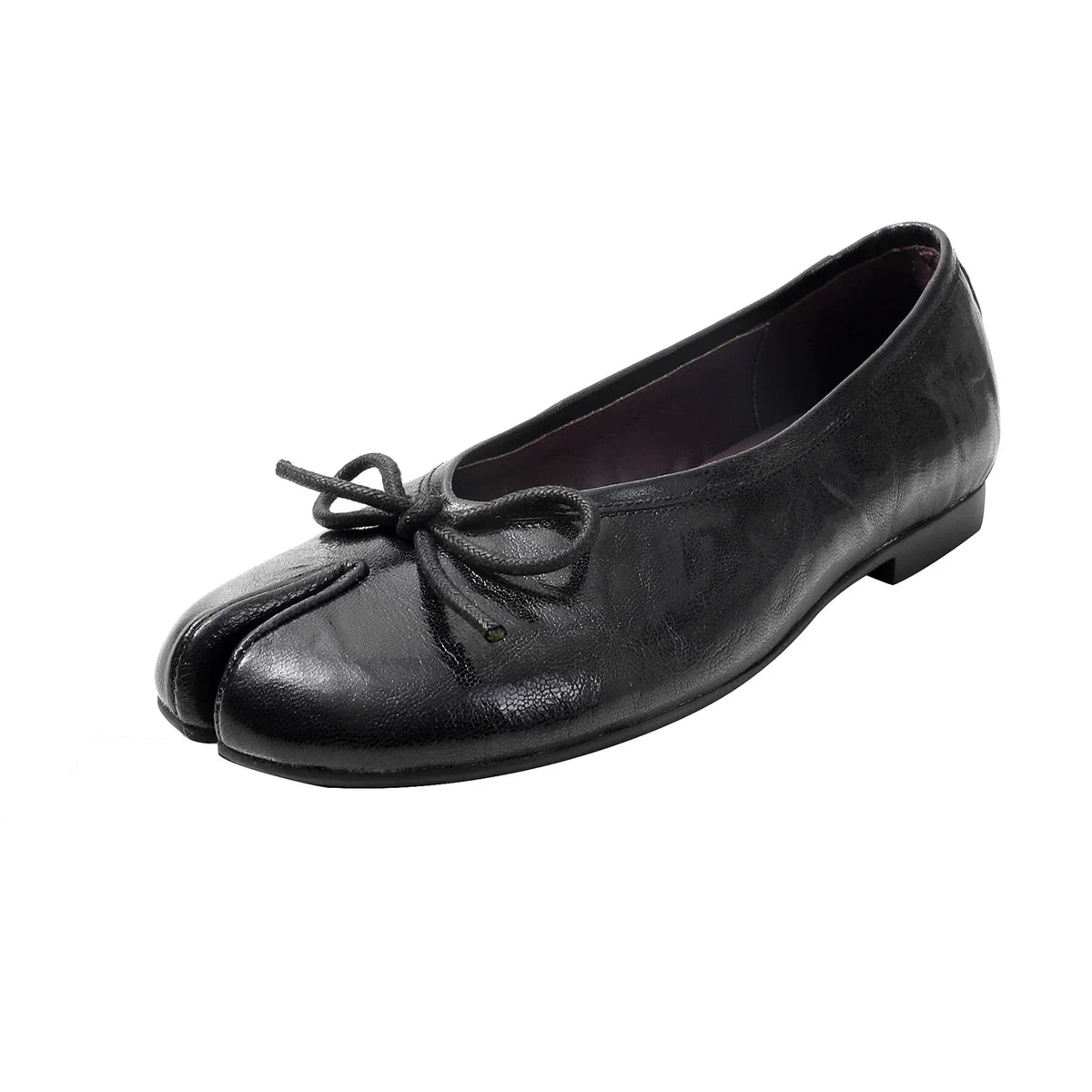 Split-Toe Leather Ballet Flats