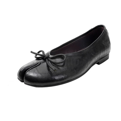 Split-Toe Leather Ballet Flats
