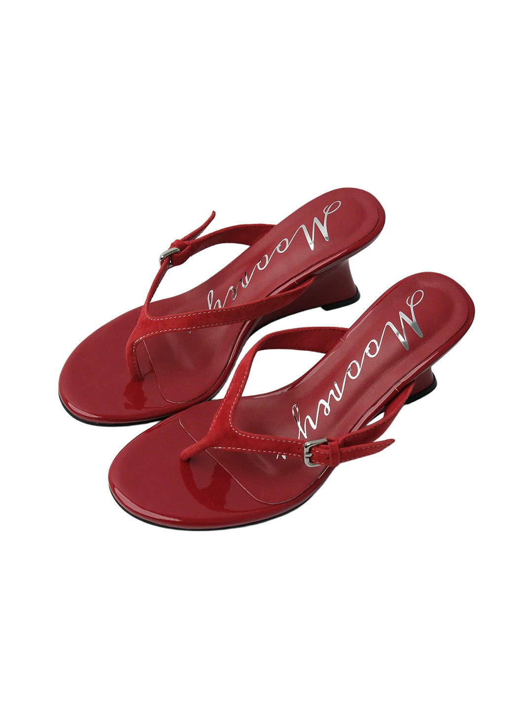 Lambskin Thong Kitten-Heel Sandals