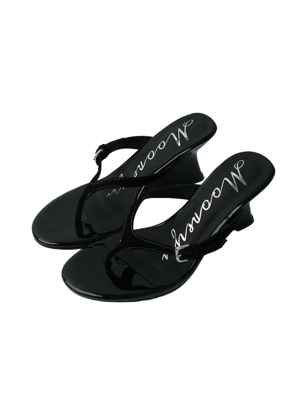 Lambskin Thong Kitten-Heel Sandals