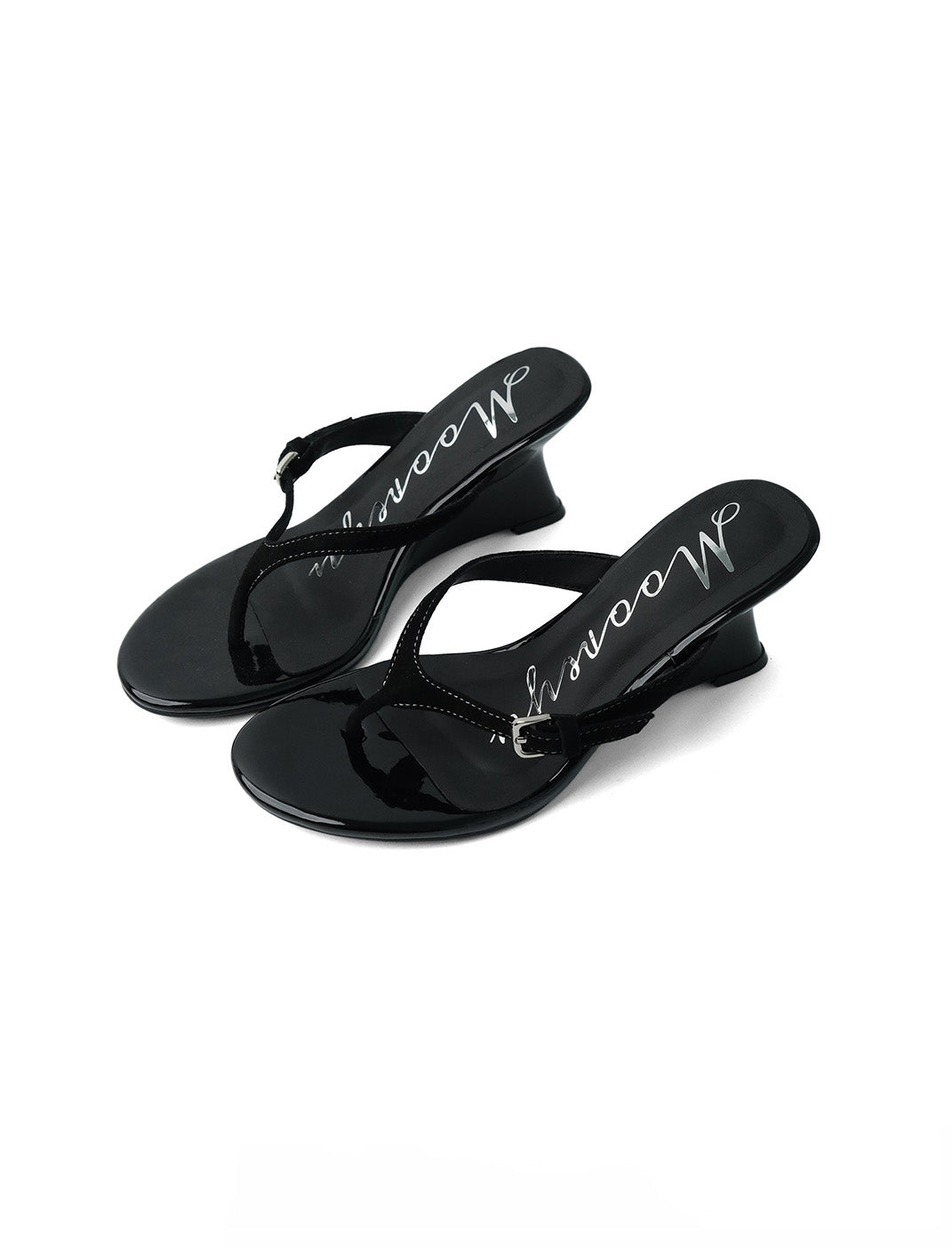 Lambskin Thong Kitten-Heel Sandals