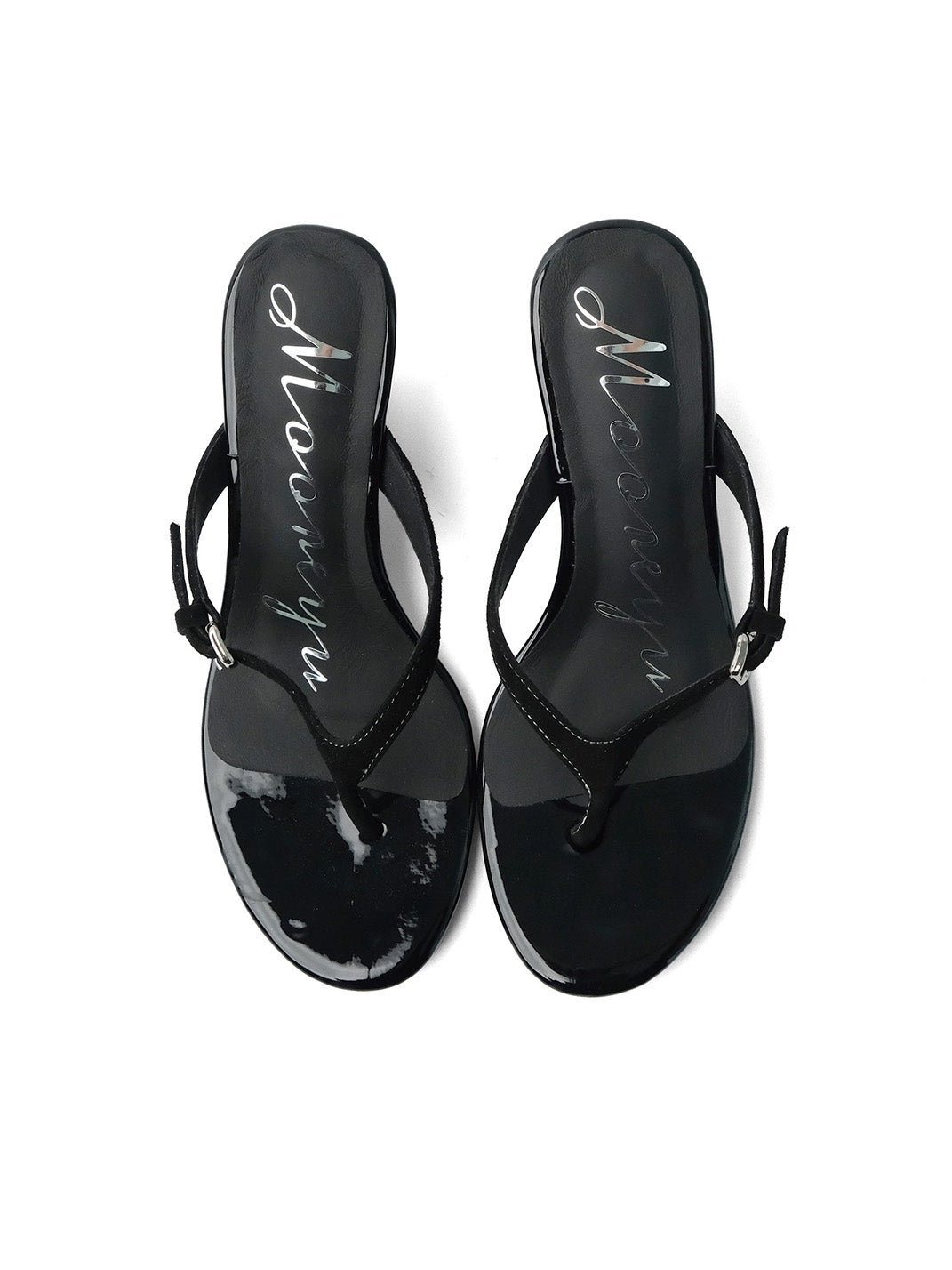 Lambskin Thong Kitten-Heel Sandals