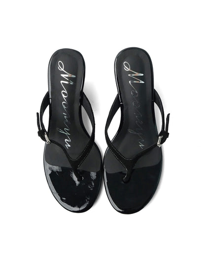 Lambskin Thong Kitten-Heel Sandals