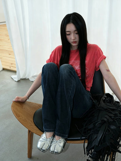 Bow-Strap Tabi-Toe Slip-On Mules