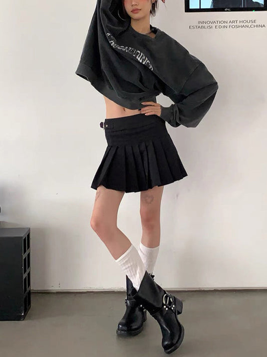 Square-Toe Buckled Leather Western Boots