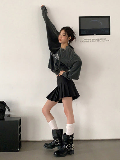 Square-Toe Buckled Leather Western Boots