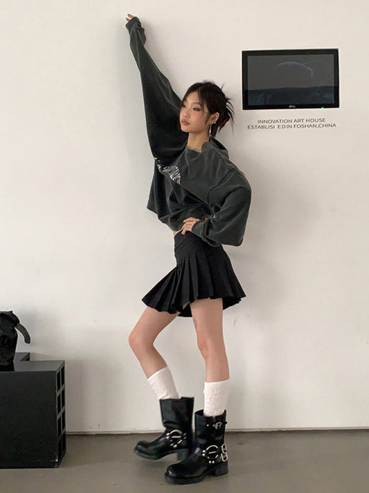 Square-Toe Buckled Leather Western Boots