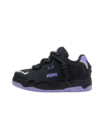 Purple Bat Graphic Platform Sneakers